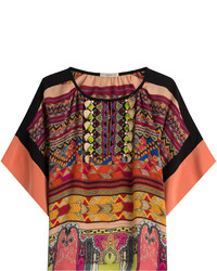 Etro Printed Silk Blouse With Fringes