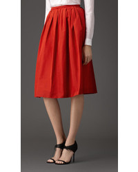 Burberry Pleated Cotton Blend Skirt