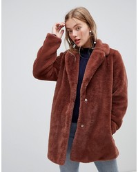New Look Faux Fur Coat In Brown