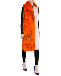 MSGM Wool Vest With Fox Fur