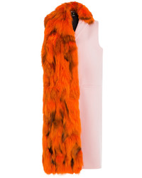MSGM Wool Vest With Fox Fur