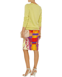 Peter Pilotto Shift Printed Stretch Cady Pencil Skirt