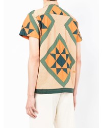 Bode Geometric Print Short Sleeve Shirt