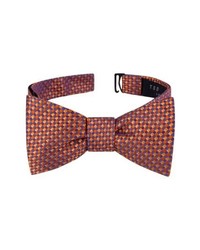 Orange Geometric Silk Bow-tie