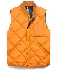 Todd Snyder Rocky Mountain Featherbed Liner Down Vest In Orange