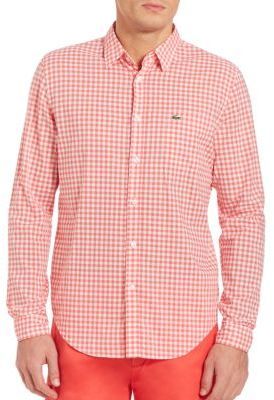 lacoste checked shirt