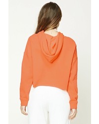 Forever 21 Cropped Raw Cut Hoodie