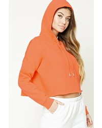Forever 21 Cropped Raw Cut Hoodie