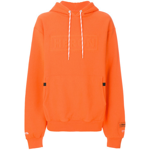 heron preston orange hoodie