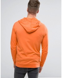Asos Muscle Zip Up Hoodie In Orange