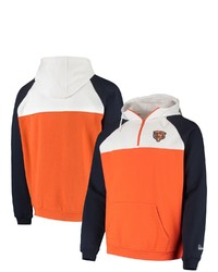 New Era Orangewhite Chicago Bears Gametime Throwback Quarter Zip Hoodie Jacket