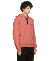 Ps By Paul Smith Pink Zebra Embroidery Hoodie