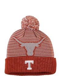 Top of the World Texas Orange Texas Longhorns Line Up Cuffed Knit Hat With Pom In Burnt Orange At Nordstrom
