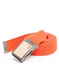 Orange Horizontal Striped Canvas Belt