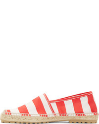 DSQUARED2 White Red Striped Espadrilles
