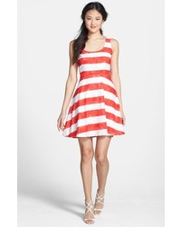 BB Dakota Stripe Cotton Fit Flare Dress