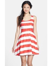 BB Dakota Stripe Cotton Fit Flare Dress