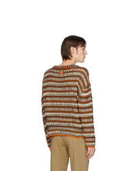 Loewe Orange And Black Wool Knit Sweater