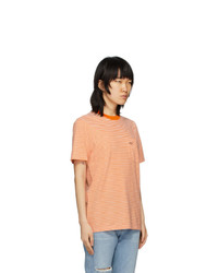 Noah NYC Orange Stripe Pocket T Shirt