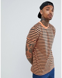 ASOS DESIGN Relaxed Stripe T Shirt In Orange