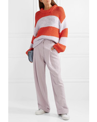 Tibi Oversized Striped Cotton Blend Sweater