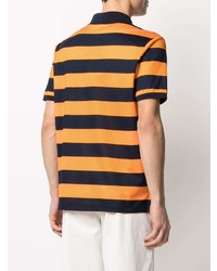 Paul & Shark Logo Patch Striped Polo Shirt