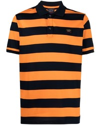 Paul & Shark Logo Patch Striped Polo Shirt