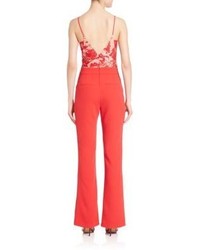 ABS by Allen Schwartz Abs Embroidered Lace Bodice Jumpsuit