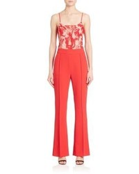 ABS by Allen Schwartz Abs Embroidered Lace Bodice Jumpsuit