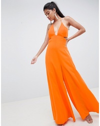 ASOS DESIGN Jumpsuit With Cut Out Detail And Super Wide Leg