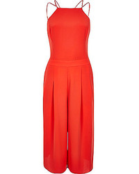 River Island Orange Strappy Cropped Jumpsuit