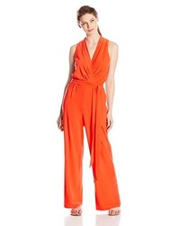 Vince Camuto Vince Cameo Sleeveless V Neck Jumpsuit With Tie