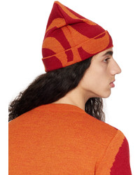 Soulland Red Orange Armor Lux Edition Jacquard Wool Beanie