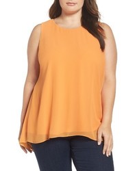 Vince Camuto Plus Size Knit Lined Highlow Blouse