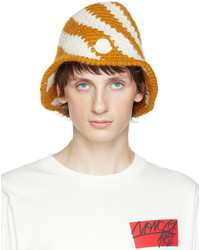 Orange Knit Bucket Hat