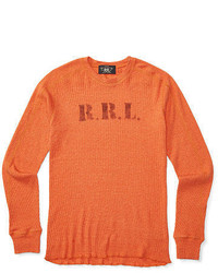 Orange Knit Crew-neck Sweater