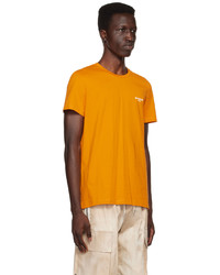 Balmain Orange Flocked T Shirt