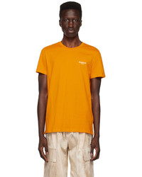 Balmain Orange Flocked T Shirt