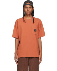 Brain Dead Orange Waffle Pocket T Shirt