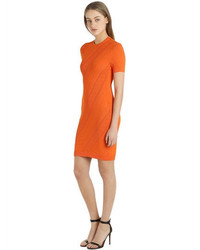 Versace Perforated Stretch Jacquard Knit Dress