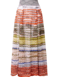 Orange Knit Maxi Skirt