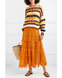 Loewe Paulas Ibiza Crocheted Cotton Maxi Skirt