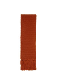 Dries Van Noten Orange Wool Oversized Scarf