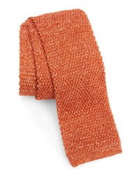 Orange Knit Silk Tie