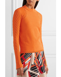 Carven Open Back Stretch Knit Sweater Orange