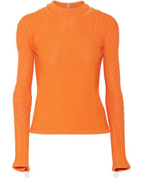 Carven Open Back Stretch Knit Sweater Orange