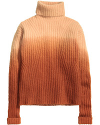 H&M Dip Dyed Turtleneck Sweater Dark Orange