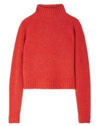 The Elder Statesman Highland Cropped Cashmere Turtleneck Sweater