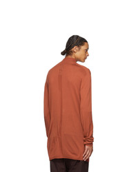 Rick Owens Orange Virgin Wool Oversize Turtleneck