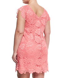 Bb Dakota Plus Timeron Cap Sleeve Lace Dress Pinkorange Plus Size